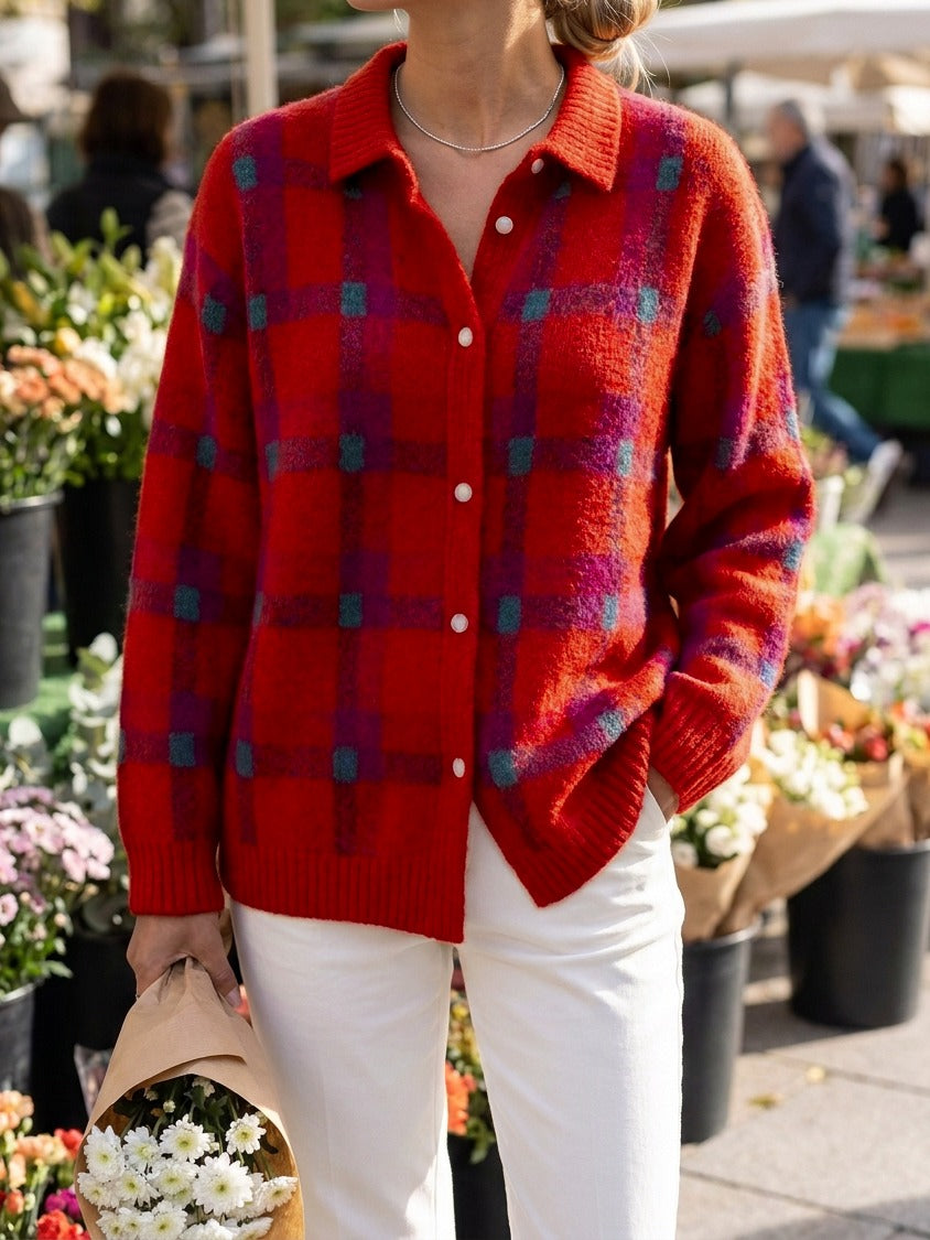 Almudena · Cárdigan de cuadros