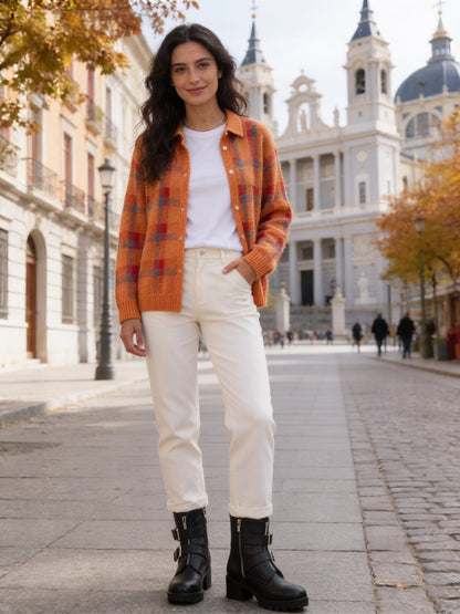 Almudena · Cárdigan de cuadros