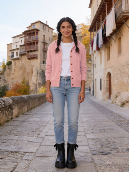 Amaya · Chaqueta de punto con capucha y botones