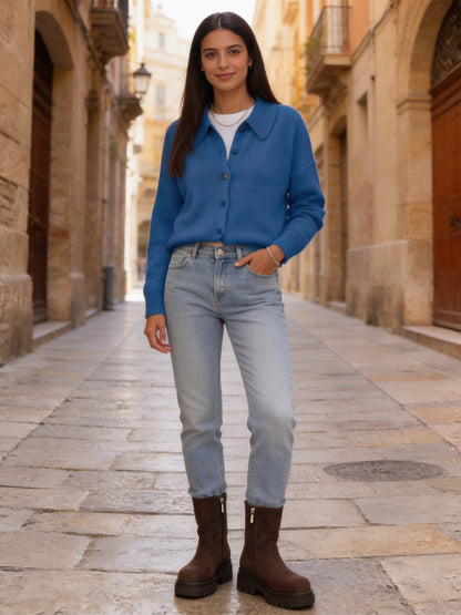 Oria · Chaqueta de punto con cuello camisero