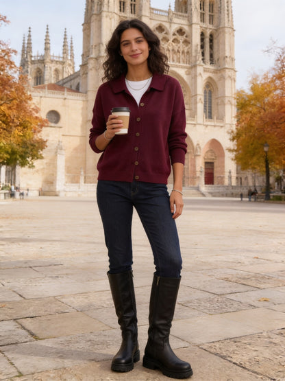 Malena · Chaqueta de punto con cuello y botones