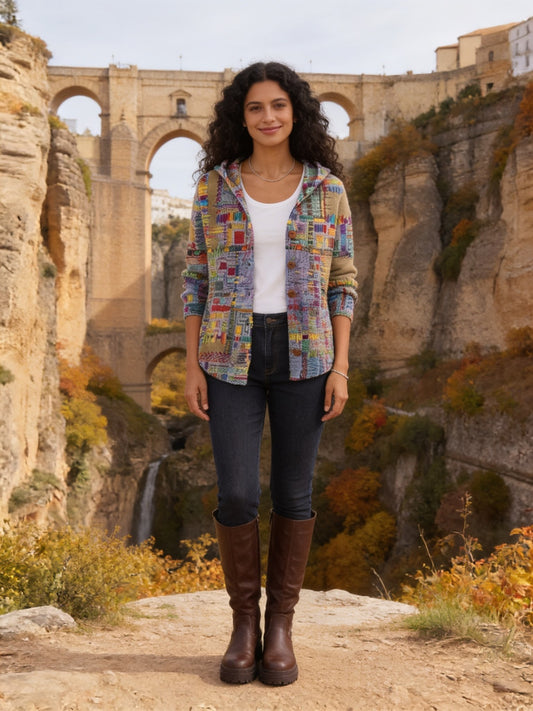 Zaida · Chaqueta de punto estampada con capucha