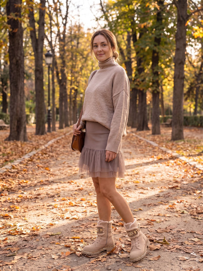 Macarena · Conjunto de vestido con volante de tul y sudadera