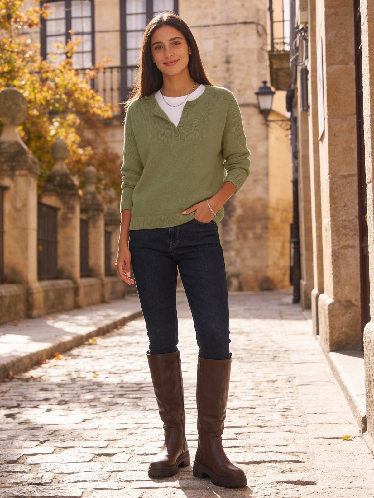 Irati · Jersey de punto con botones Henley