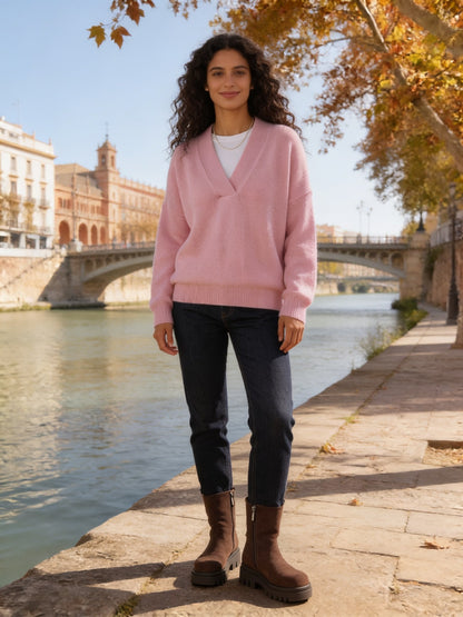 Dalia · Jersey holgado con cuello de pico