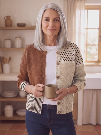 Celinda · Cárdigan de punto patchwork