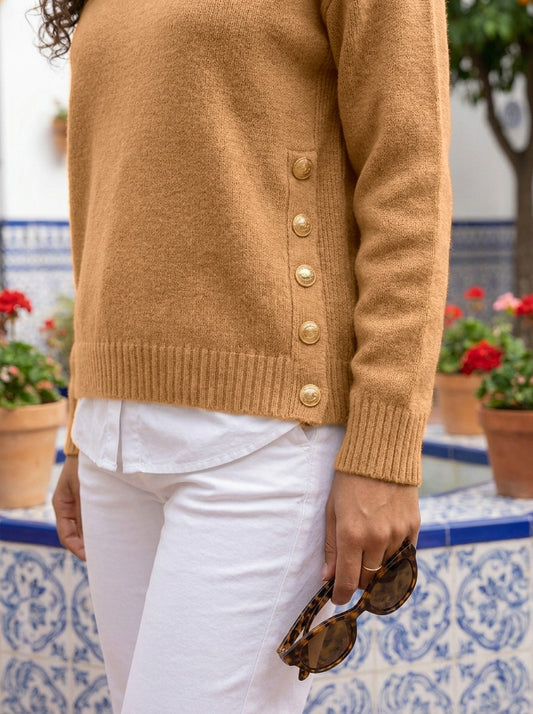 Vicenta · Jersey con cuello polo y botones